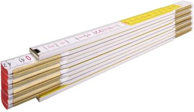 Mètre pliant 2,0 m STABILA en bois blanc/jaune Série 400 (type 417)