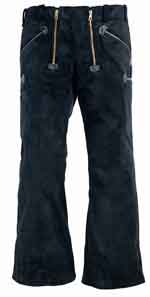 PANTALON EGON TRIPLE FIL NOIR ET CUIR VERITABLE