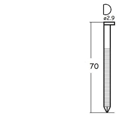 Clou BEA NK RING D34 bande galvanisées annelées ø2,9 x 70 mm (2 200pc) + 2 gaz