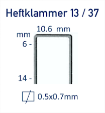 Agrafes type 13 et 37 pour agrafeuse / marteau a frapper, zingué 