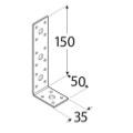 Equerre d'assemblage simple 150 x 50 x 35 x 2,5 mm