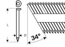 Clou BEA type D34 acier galvanisées lisse