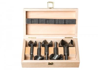 Coffret de 5 pc mèches a façonner ø35-60 mm, dans un coffret en bois