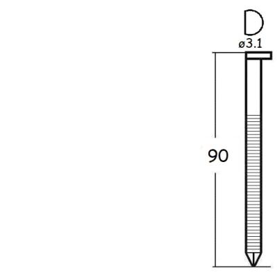 Clou BEA BK RING D34 bande acier clair annelées ø3,1 x 90 mm (2 200pc) + 2 gaz