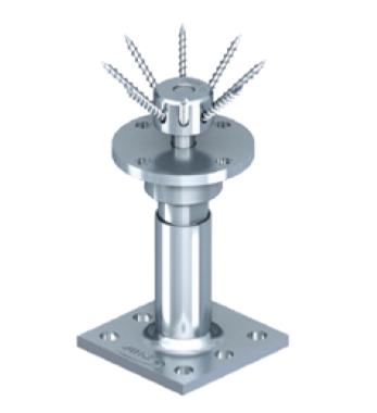 Pied de poteau à cheviller Herakulix M Type M QI 40, platine carrée réglable 