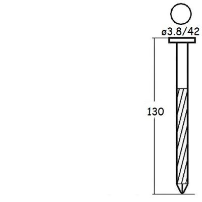 Clou BEA BK H R20 bande acier clair torsadées ø3,8/4,2 x 130 mm (1 500pc)