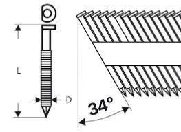 Clou BEA type D34 acier inox A2 annelées tête plate (Pack)